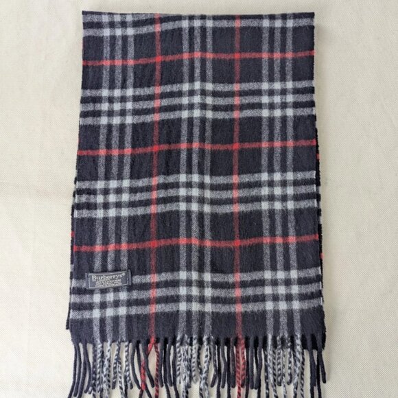 Authentic Burberry's of London Scarf Blue Unisex 100% Cashmere – Used – Winter - Picture 5 of 7